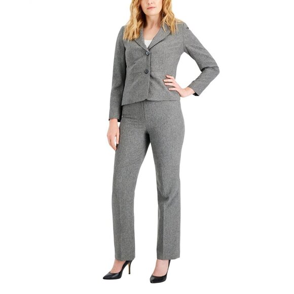 NEW Le Suit Womens Two-Button Blazer Suit Jacket 50040892 Gray Heather 8P - Picture 5 of 5